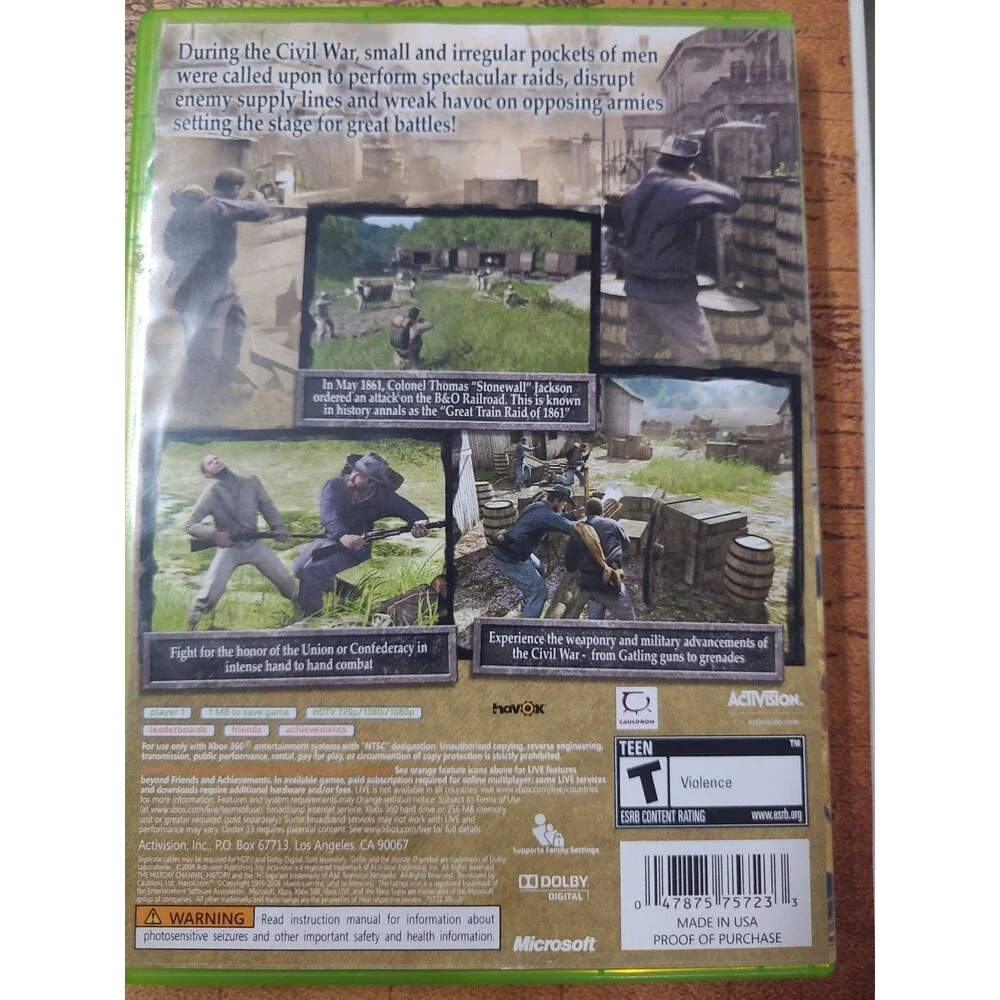 History Channel Civil War: Secret Missions - Microsoft Xbox 360